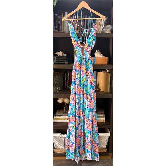 NWT For Love & Lemons Yasmin Multicolor Floral Maxi Dress Size Small $268 MSRP - Picture 4 of 10
